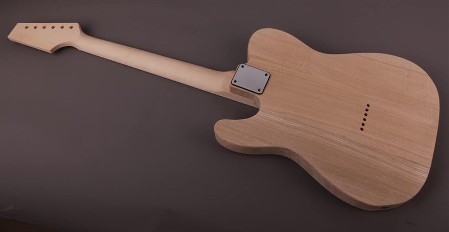 TSTS DIY Electric Guitar Kit Semi-Hollow Body with F Holes Maple Neck 22 Frets Truss Rod Adjust Guitar DIY Accessory
