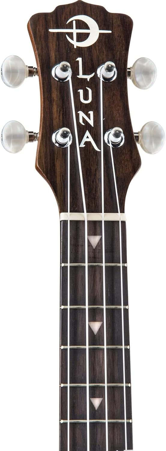 Luna Tattoo Mahogany Tenor Ukulele with Gig Bag, Satin Natural
