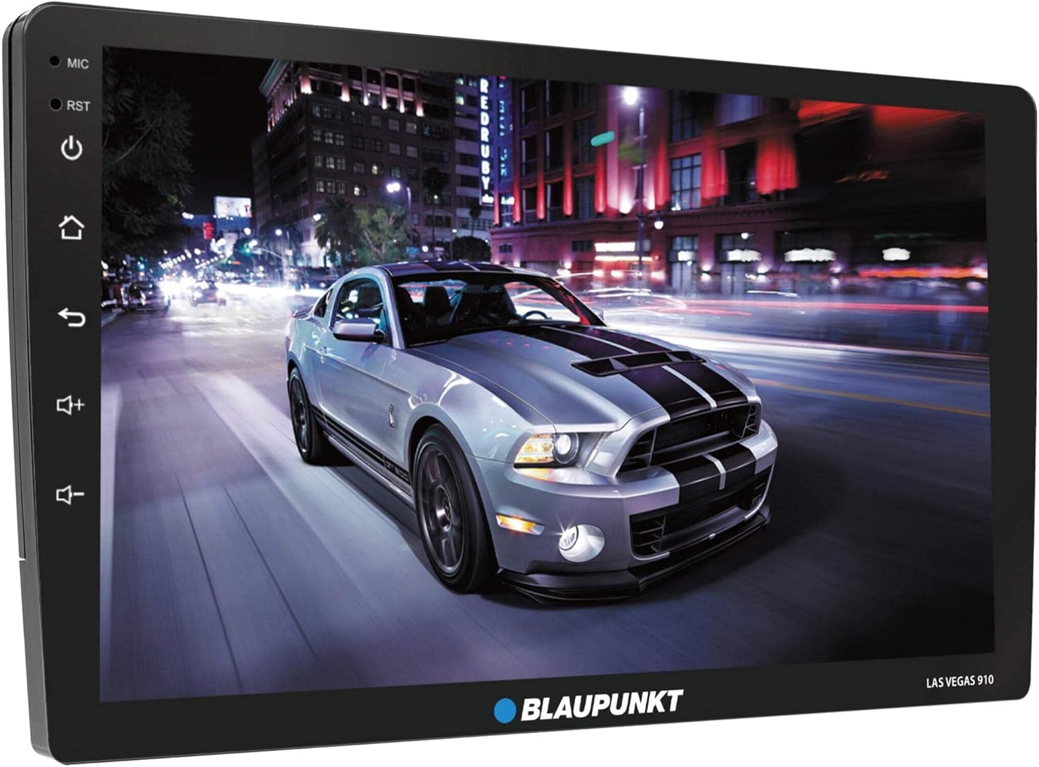 BLAUPUNKT LASVEGAS910 Car Multimedia Din Size Chassis 10.1-inch QLED 2.5D Touch Screen Panel Quad Core 2.0GHz Processor Supports Apple CarPlay Android Built-in WiFi Bluetooth GPS Navigation