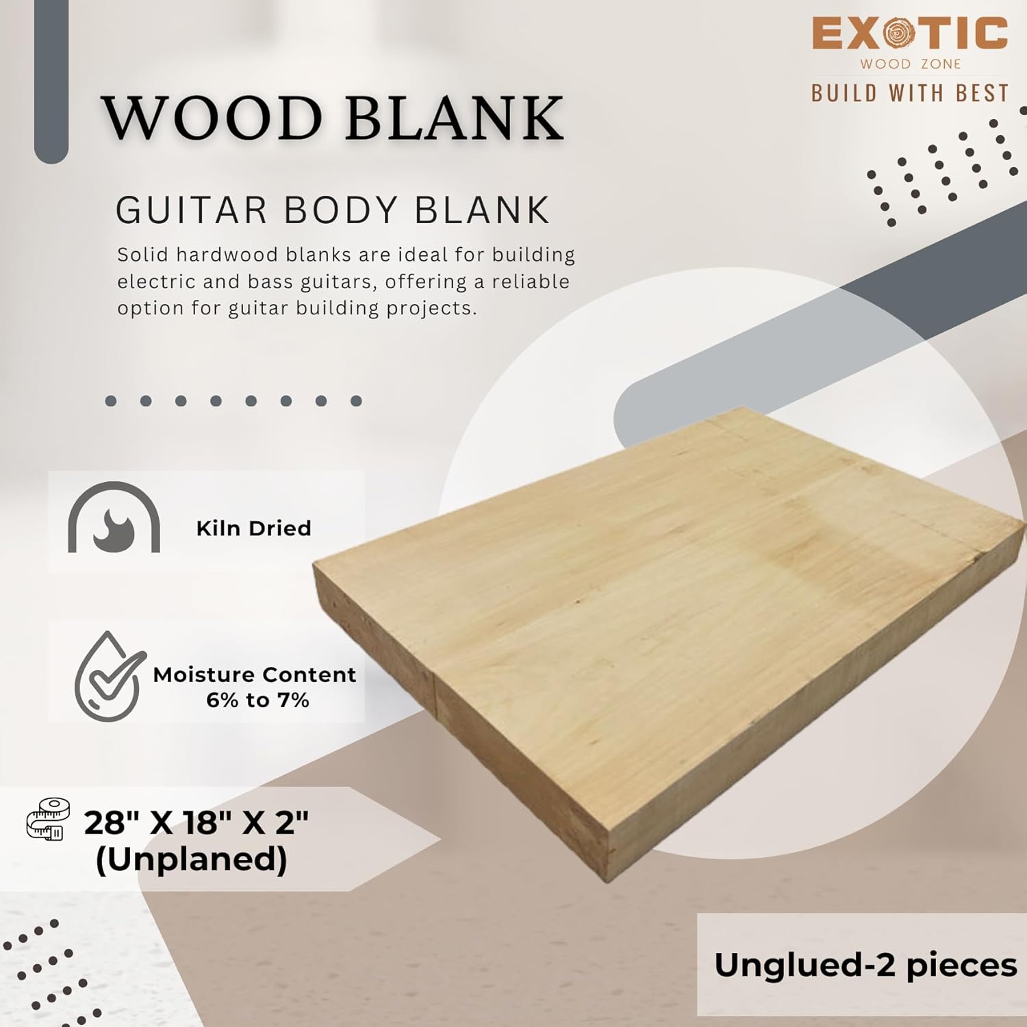 Exotic Wood Zone's Basswood Explorer Electric/Bass Musical Guitar Body Blanks | Luither Tonewood Suppliers | 28