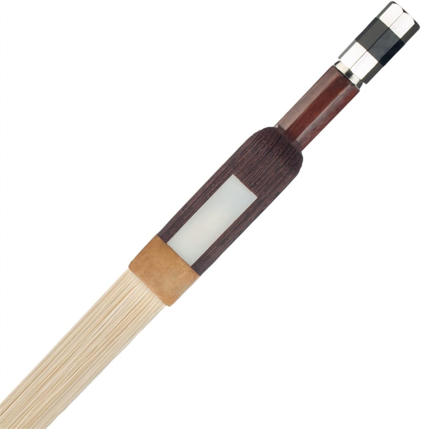 TSTS Full Size 4/4 Upright Double Bass Bow French Style Brazilwood Handmade Bass Bow White Horsetail Round Stick Professional Violin Bow