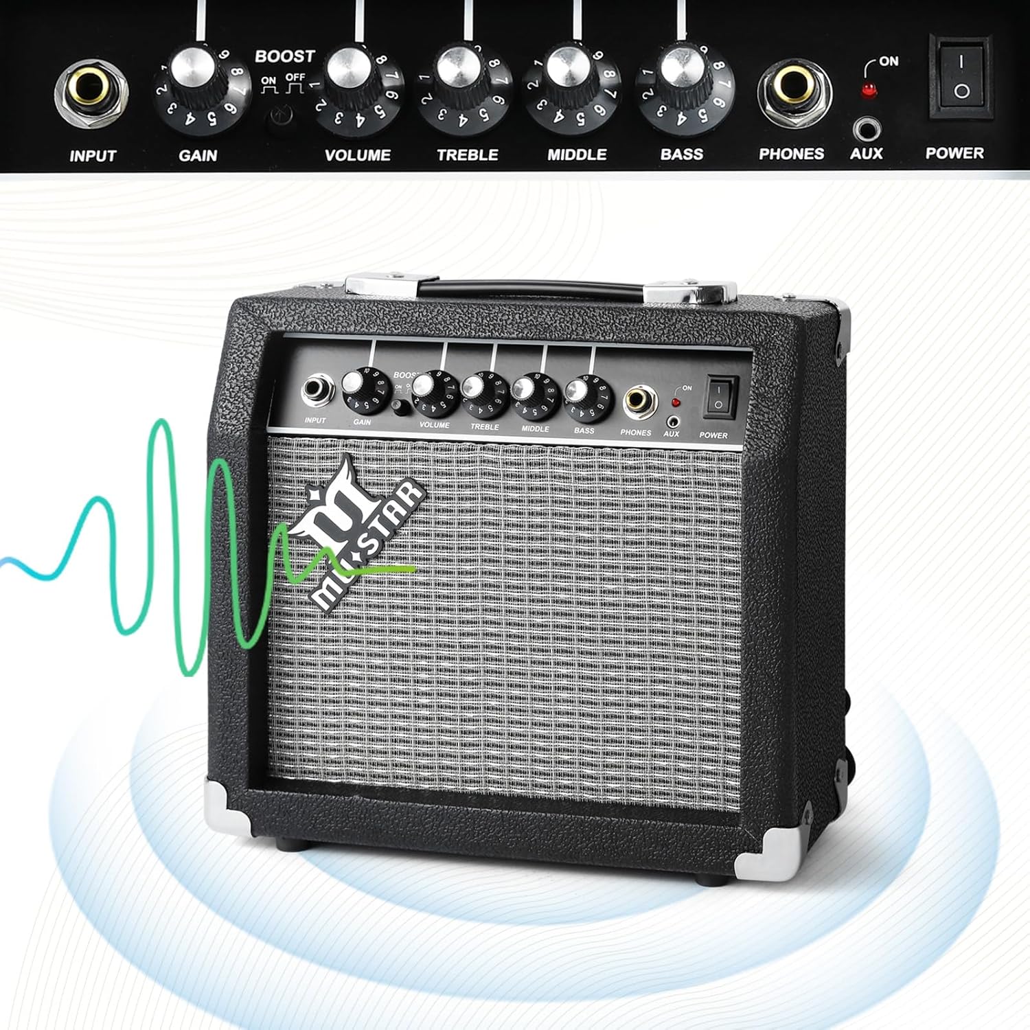 MUSTAR Electric Guitar Kit with 25W Amplifier, 39 Inch Full Size Solid Wood Electric Guitar Beginner Kits, Gig Bag, Capo, Strap, Cable, Picks, Birthday Holiday Gifts (BLUE)