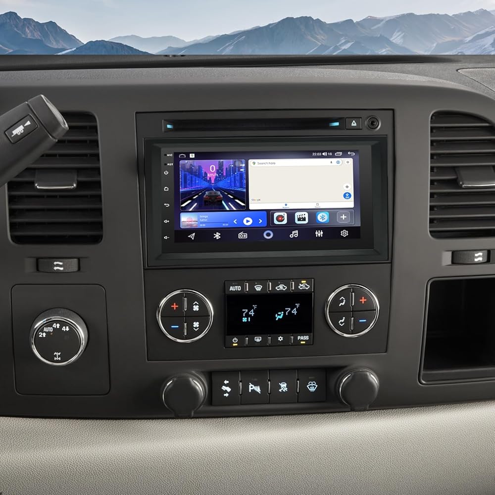 Android 13 Car Stereo Radio for Silverado 2007-2018 GMT900/K2XX, for Tahoe 2007-2014 7 Inch IPS Touch Screen Car Radio with Wireless Carplay/Android Auto/GPS/Bluetooth/Back-up Camera/FM/SWC, 4+64G