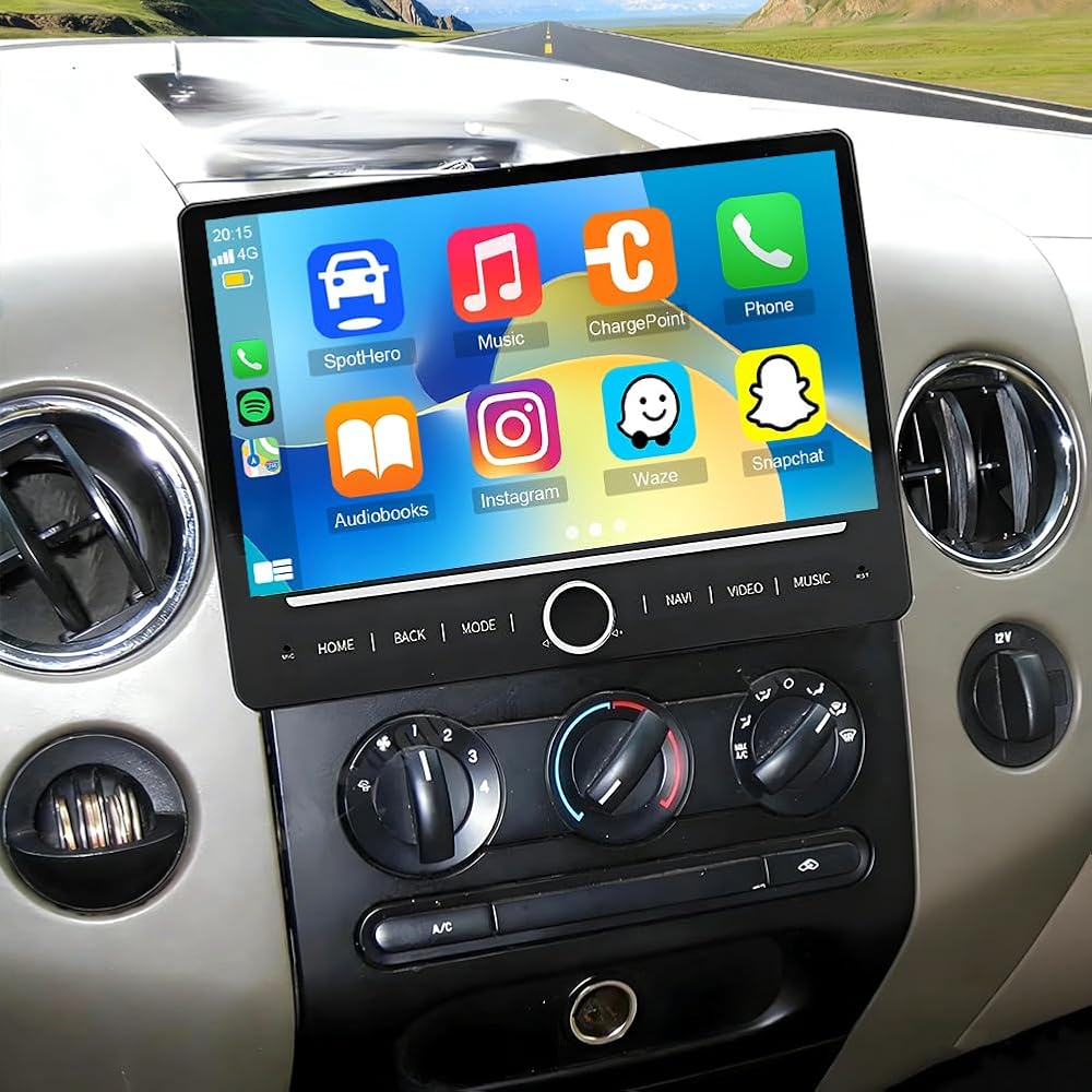 Car Stereo for Ford F150/F250 2004-2014,10 Inch Android 14 Double Din Car Radio with Carplay & Android Auto, in-Dash Navigation Radio with BT Mirror Link WiFi FM Radio & Backup Camera-4+64G