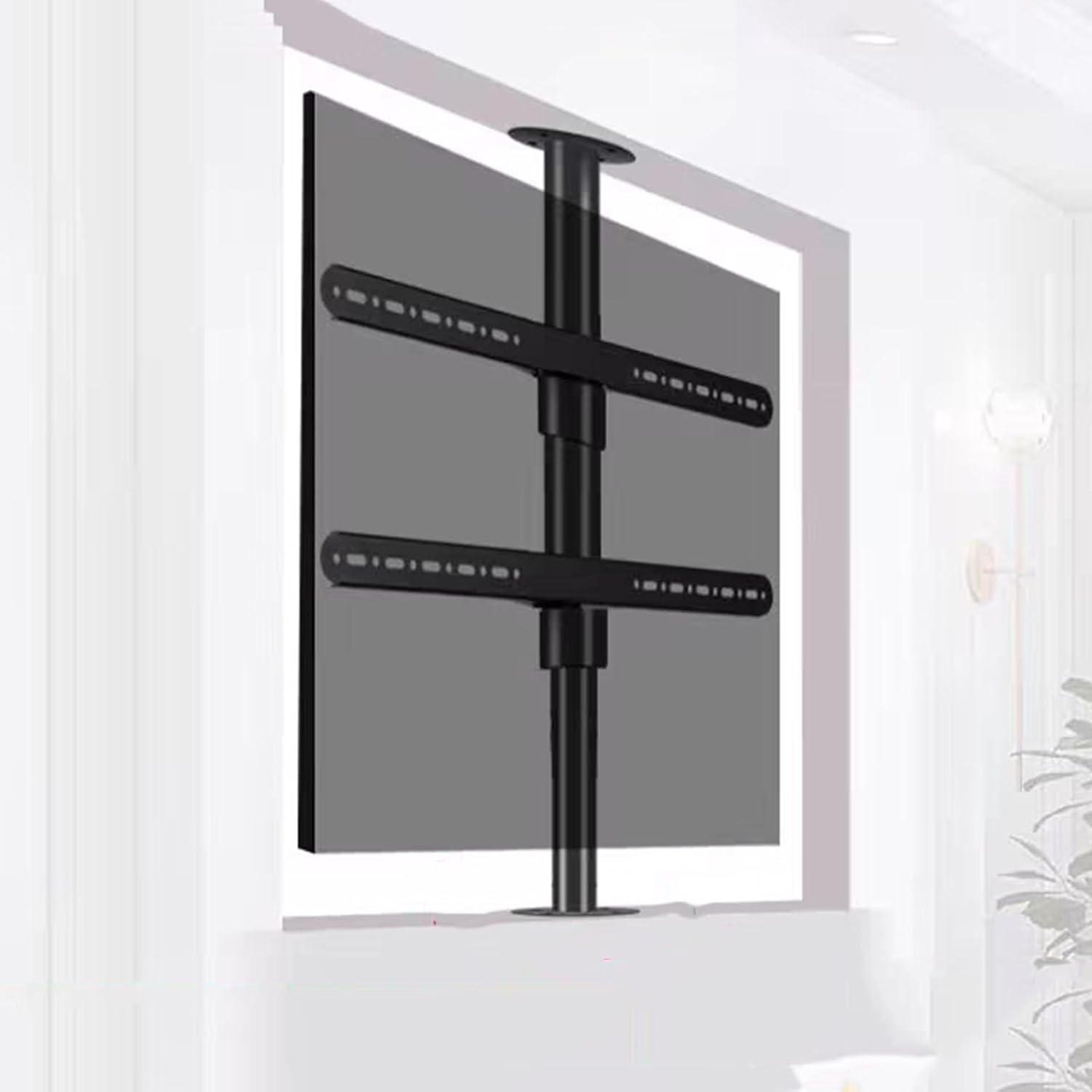 360 Degree TV Floor Stand - TV Ceiling Mount Adjustable Bracket,Partition Wall Rotating Rack Rotating TV Cabinet Rotating Base,Up to 110 Lbs,Fits 32-75inch LED Sn Display,170,205cm