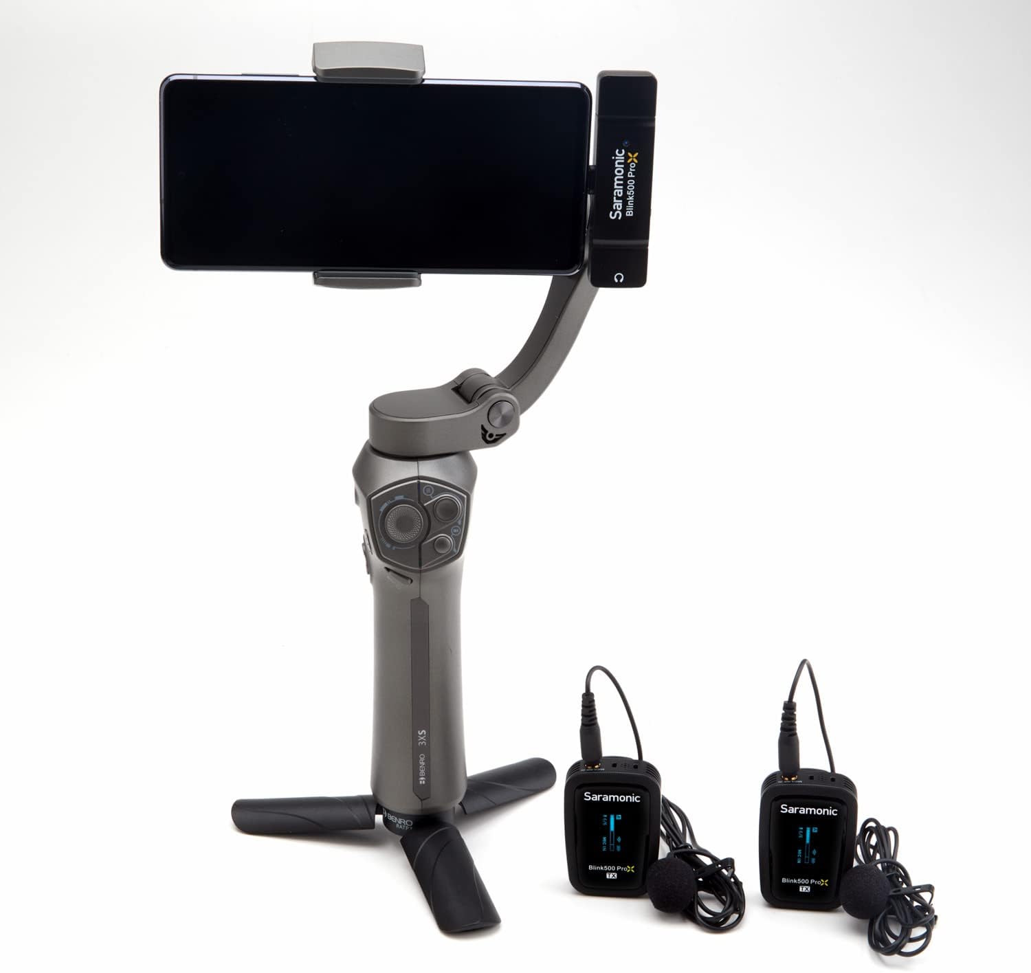 Saramonic Blink 500 Pro X B6 2-Person Wireless Mic System w/Lavaliers & USB-C Receiver for iPhone 15, Android, iPad, Mobile & Computers, Black