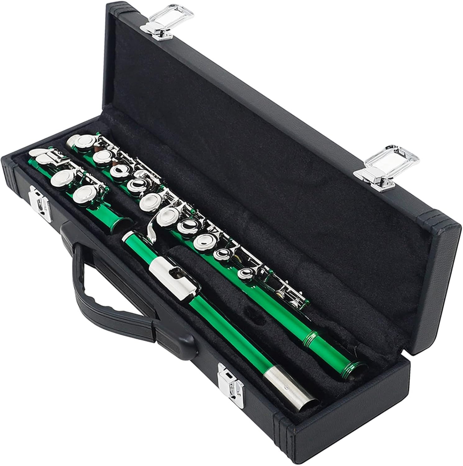 Flutes Musical Instrument Beginners Flute 16 Holes Closed Hole Green Transverse Flute C Tone Cupronickel Woodwind Musical Instrument with Accessories