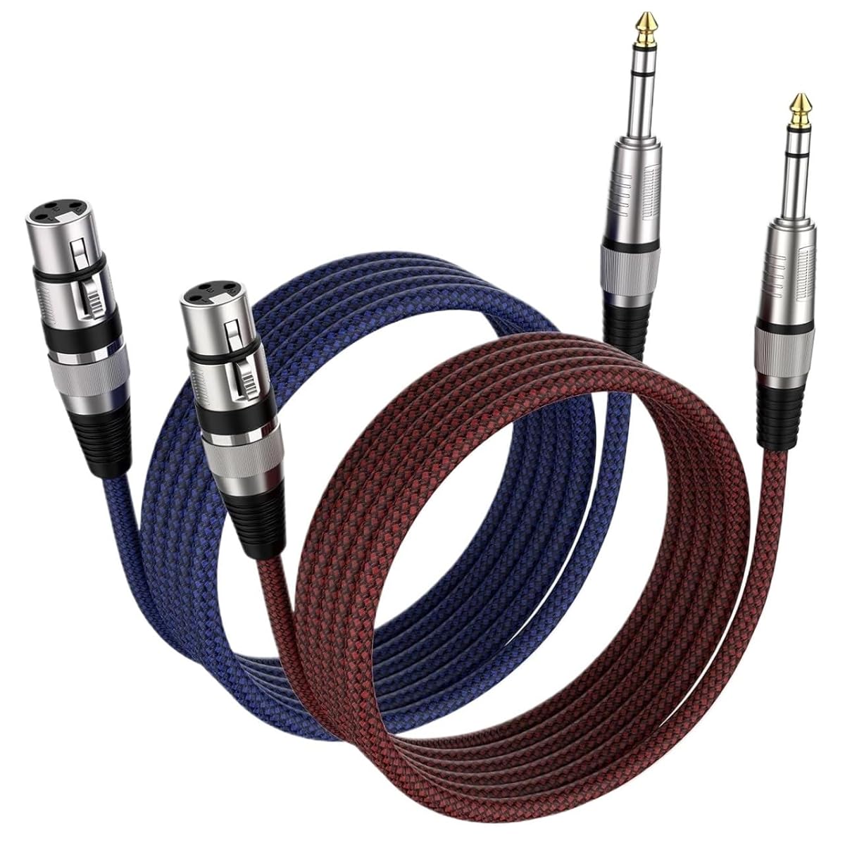 XLR Female to 6.35mm TRS Cable 2Pack 6.35mm to XLR Female Balanced Microphone Cable(15m)