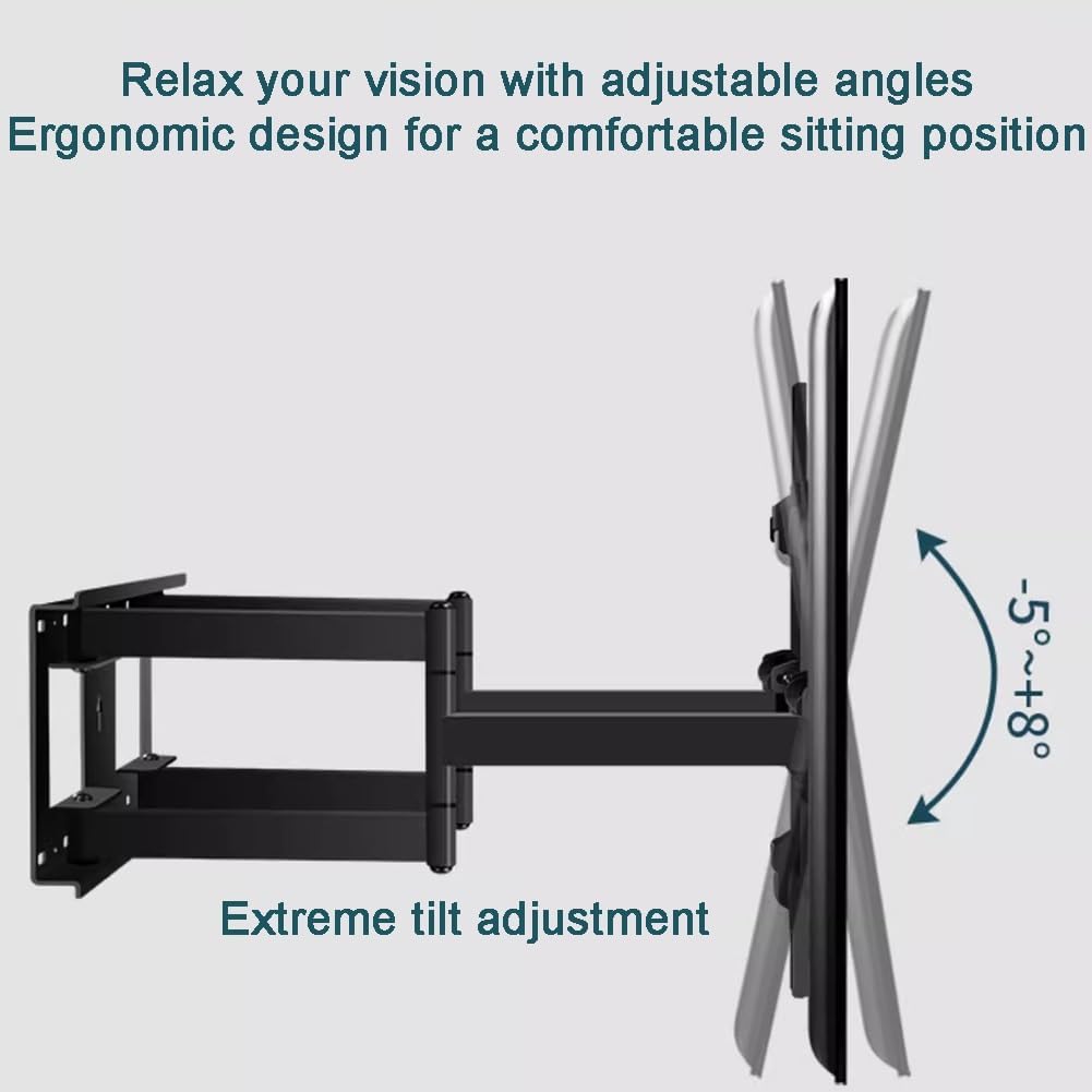 Full Motion TV Wall Mount for 70-120 Inch, TV Wall Mount LED Flat Panel Screens Bracket, Bedroom Living Room Office Adjustable Bracket, Extension Range 6.5-66cm