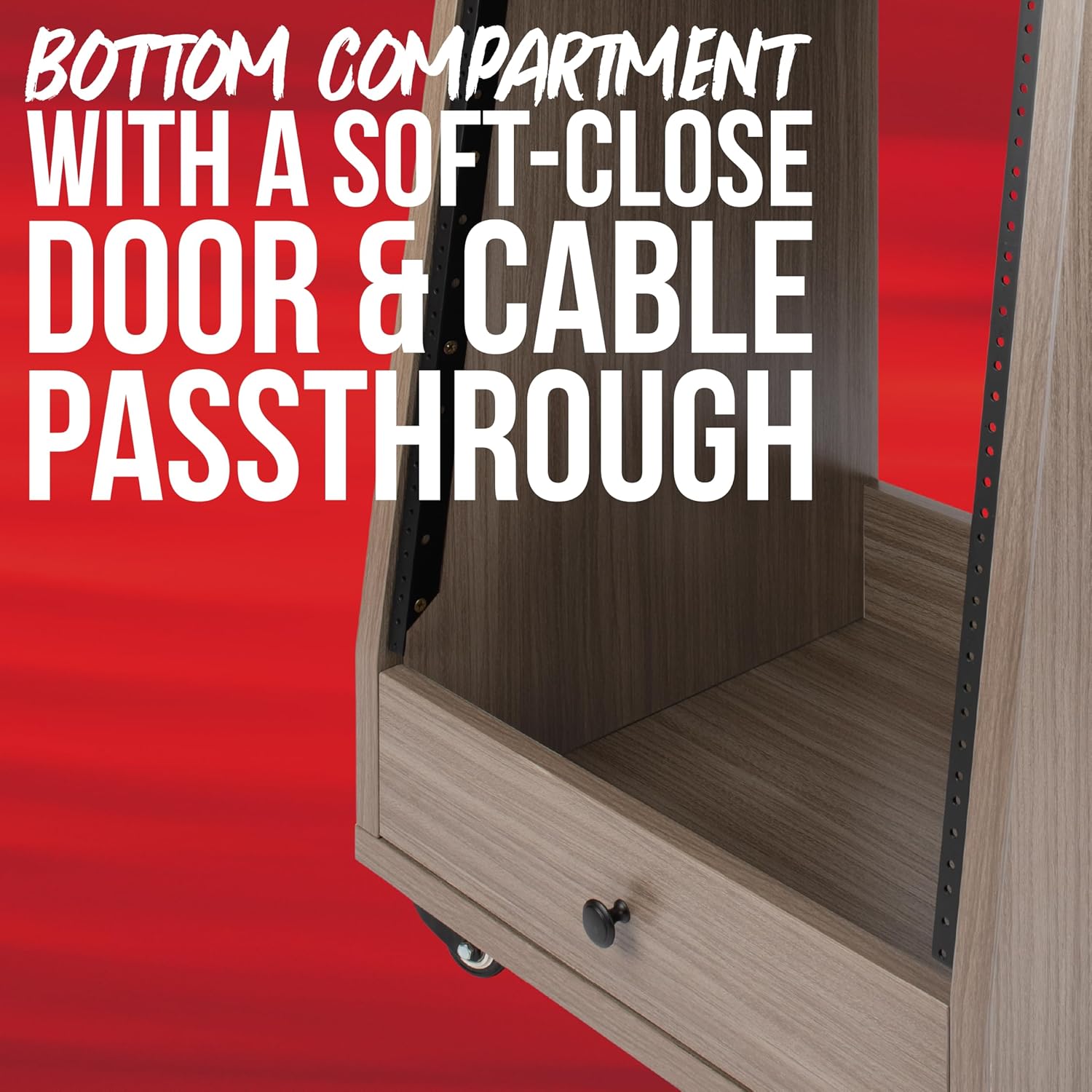 Gator Frameworks Elite Furniture Series 12U Angled Studio Rack with Locking Casters, Driftwood Grey Finish (GFW-ELITESTUDIORK12-GRY)