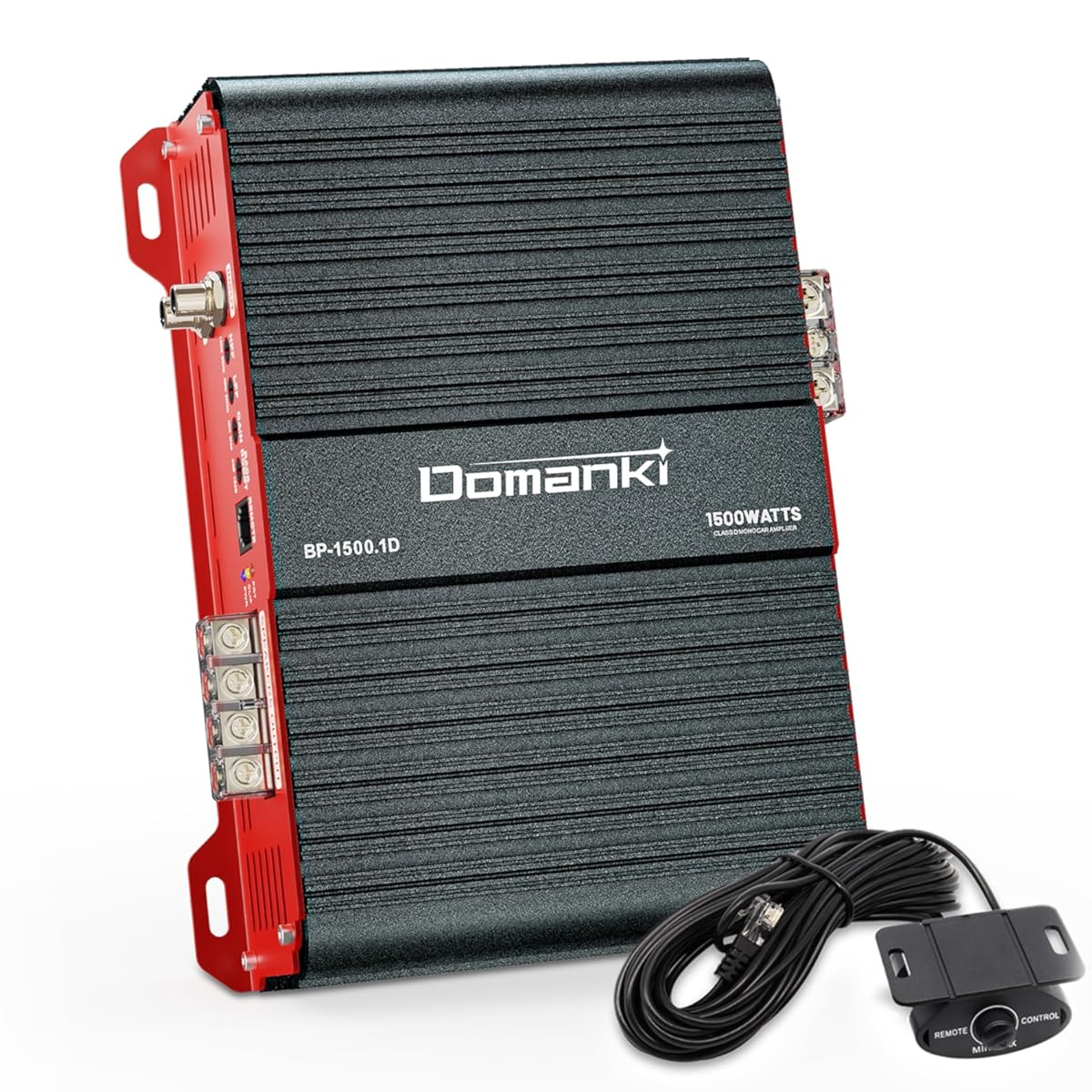1500 Watts RMS Monoblock Car Audio Amplifier with Remote Subwoofer Level Control, 1-4 Ohm Stable