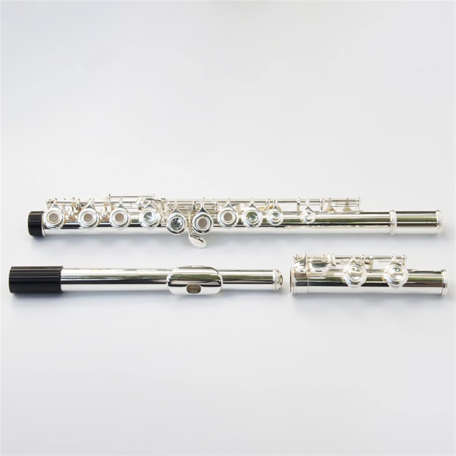 Flutes Musical Instrument 16-Hole Flute with E Key and Key of C Key with Open Hole and Key Tune, Silver-Plated Wind Instrument