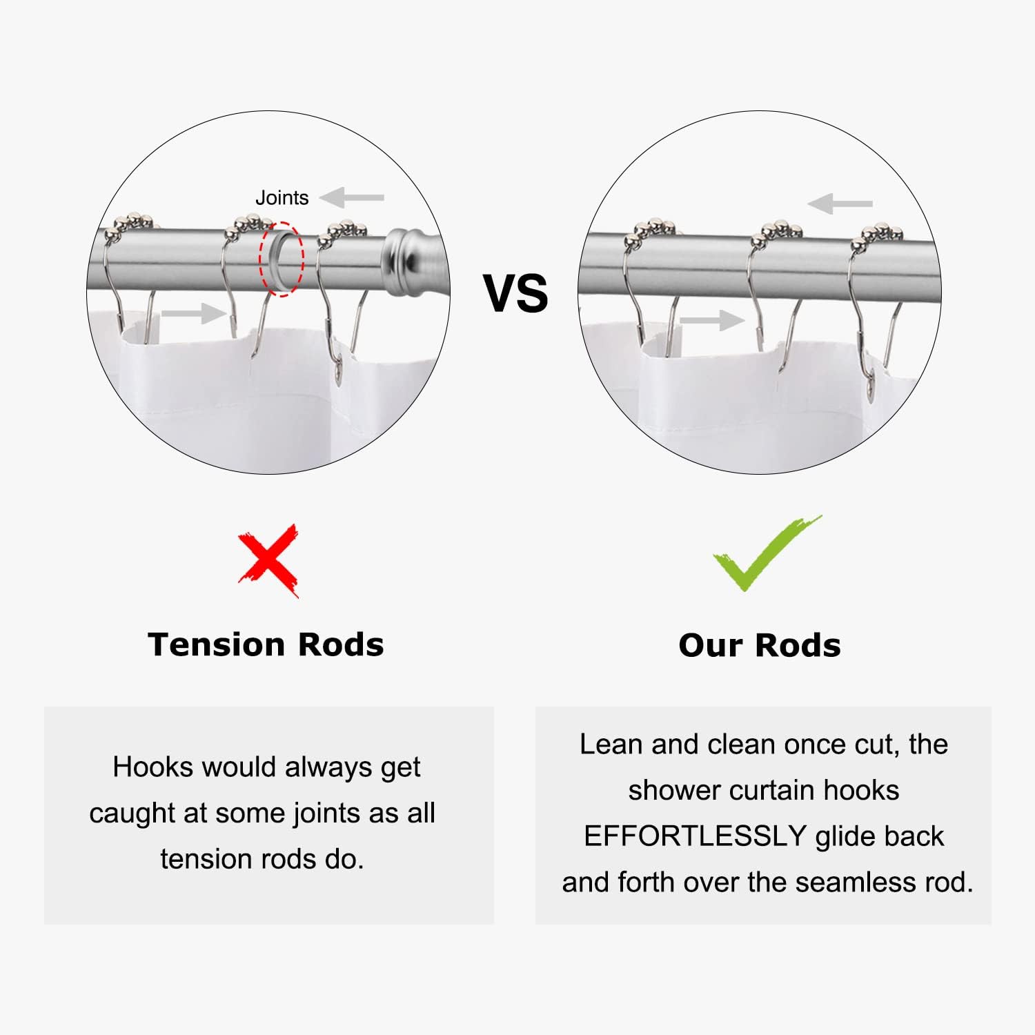 Naiture Stainless Steel 60'' x 36'' Corner Shower Curtain Rod with Ceiling Support, Chrome Finish