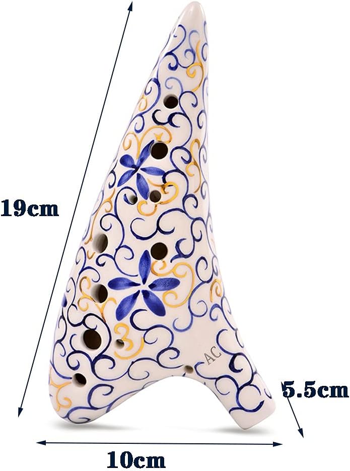 Ocarinas 12-Hole Alto AG Tone Music Professional Playing Flute Instrument 12 Hole Whistle Flute Instrument with Lanyard (Color : Blue, Size : 19 * 10 * 5.5cm)