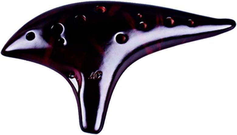 12 Holes Alto C for Beginner Musical Instrument Flute Hobbies Smoked Burn Woodwind Rhythm Ceramic Ocarina Porcelain