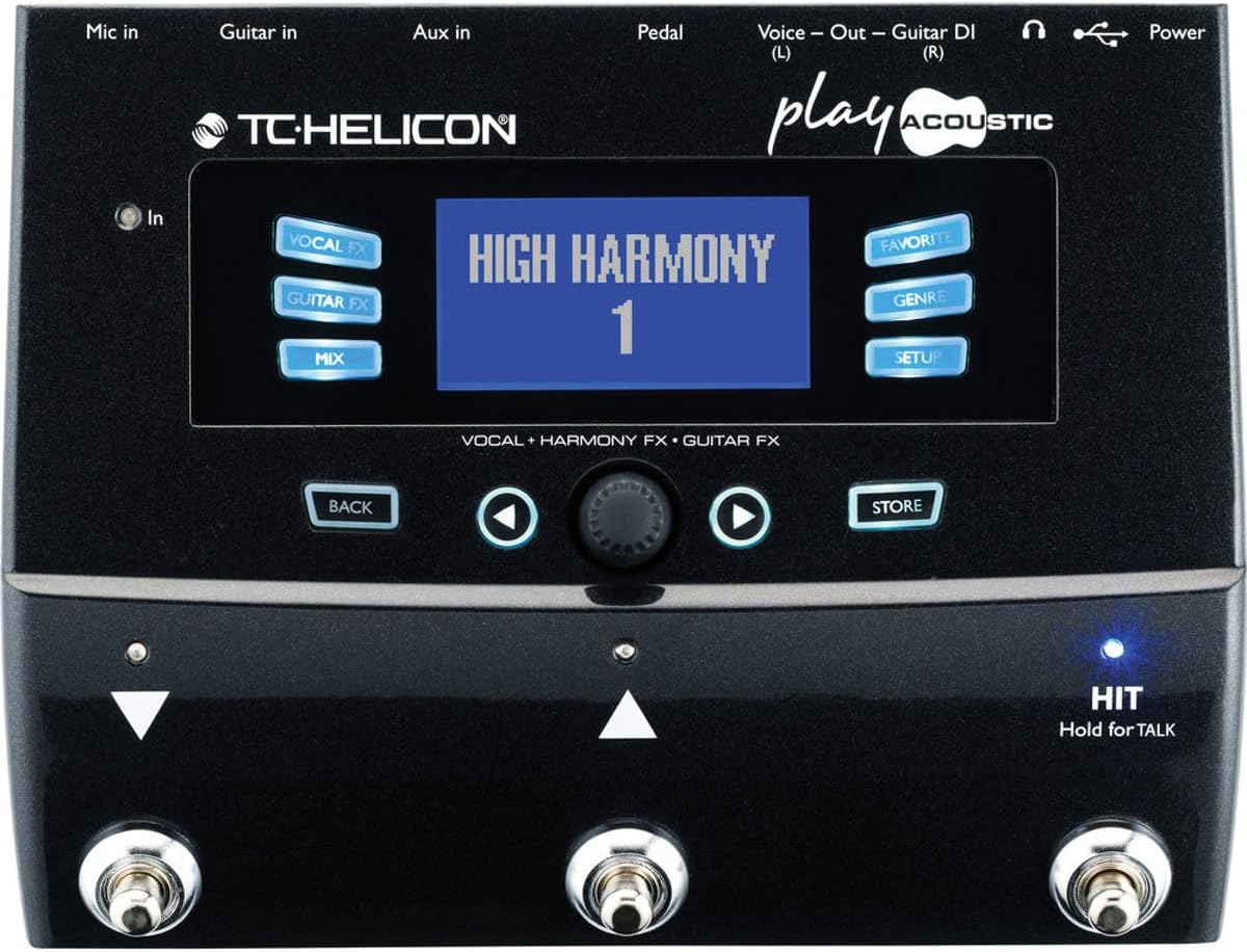 TC Helicon PLAY ACOUSTIC 3-Button Vocal and Acoustic Guitar Effects Stompbox with BodyRez and Looping