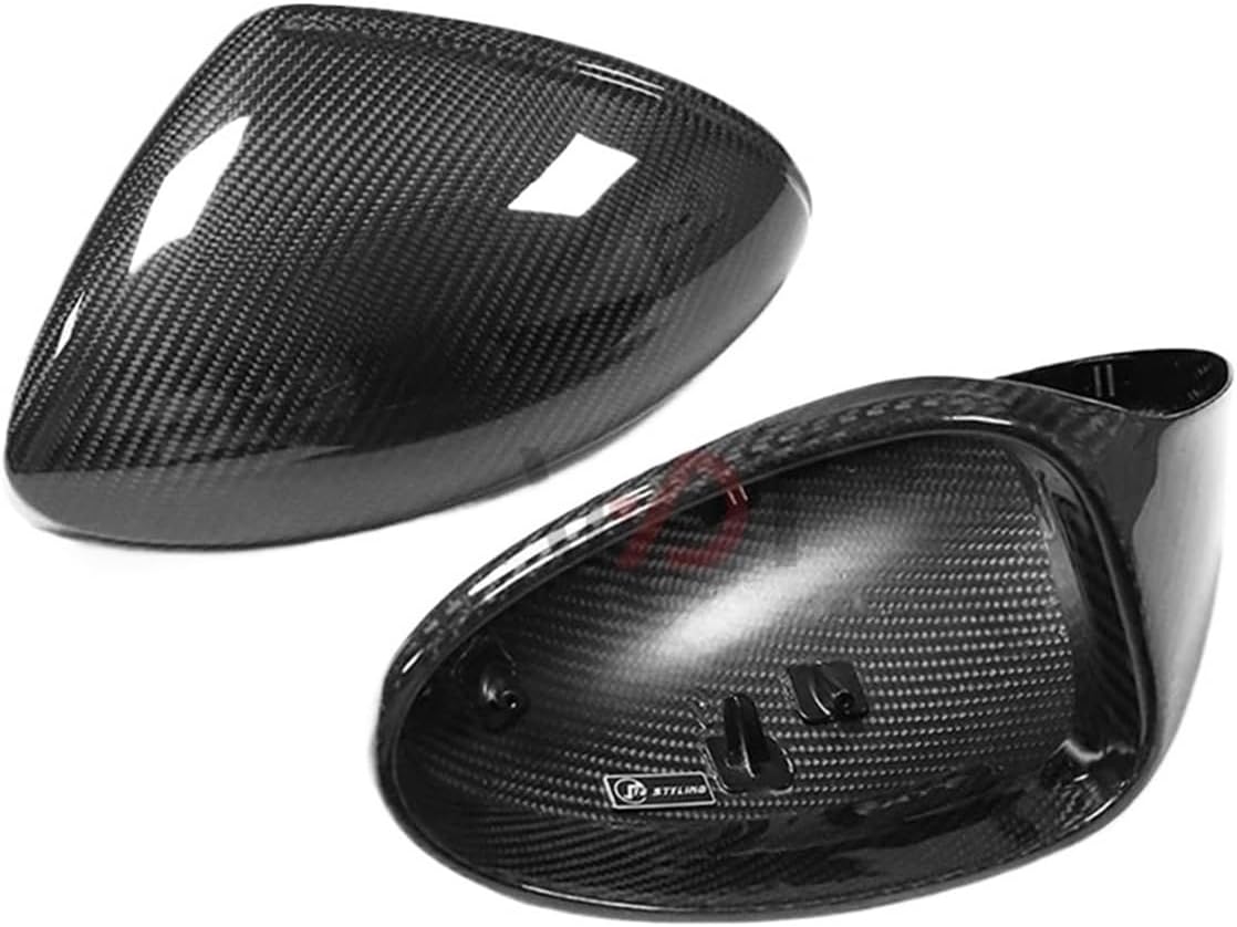 LHD/RHD Replacement Carbon fiber pattern Car View Mirror Cover Caps Exterior Accessories Fit For Porsche 718 982 Cayman Fit For Boxster(Glossy cabron-LHD)