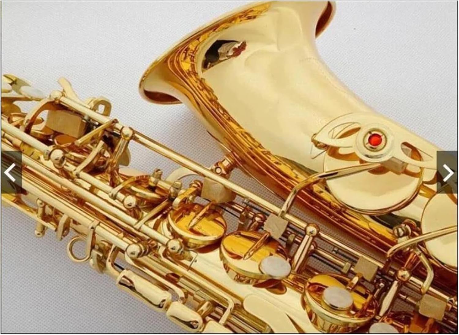 Straight Bb Saxophone Brass Saxophone Gold Lacquer Woodwind Instrument with Case Reed Brush Cleaning Cloth Student Saxophone