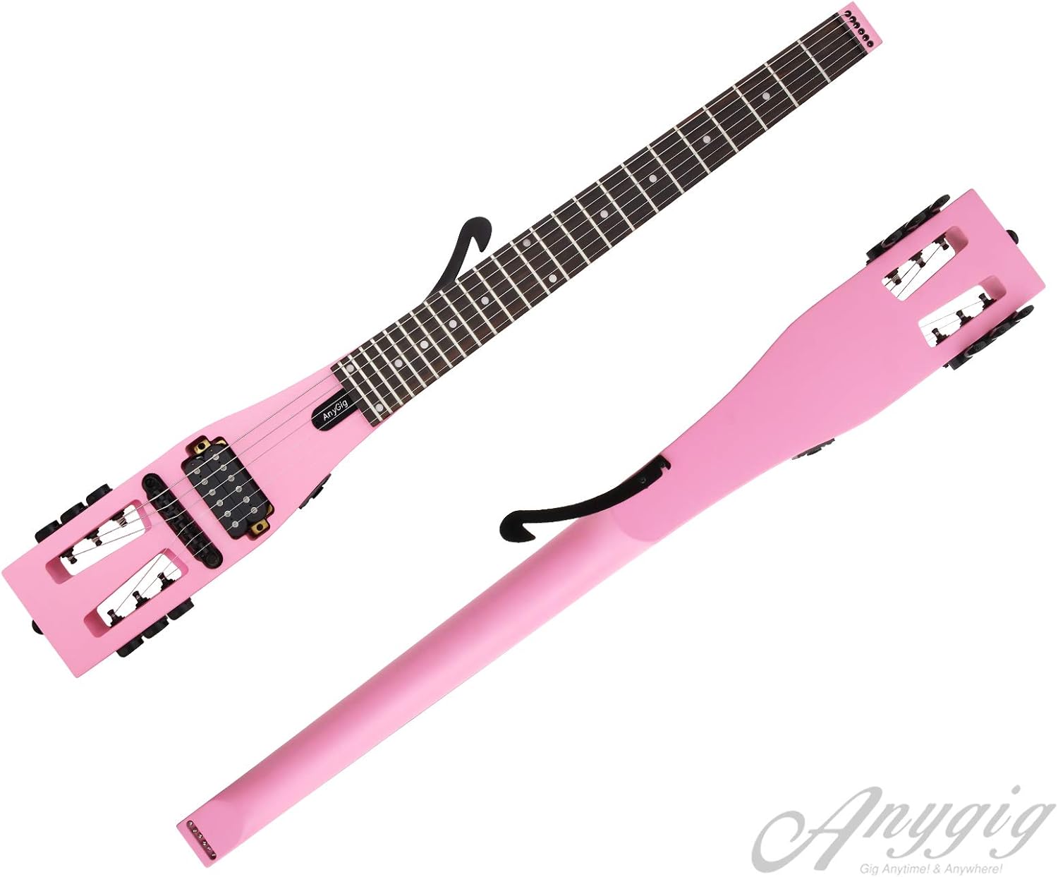 SING F LTD Travel Electric Guitar, Ultra-Light Headless Design, Full-Scale 25.5