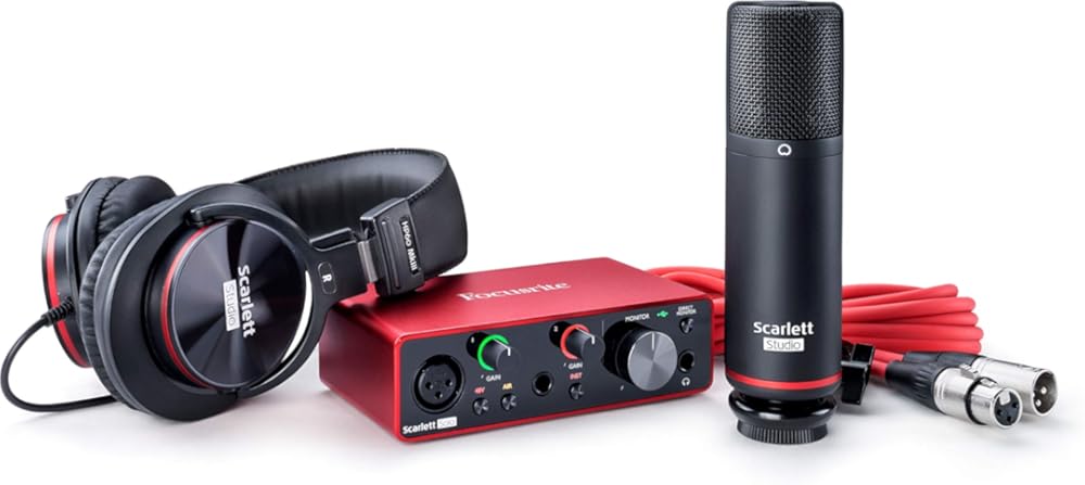 Focusrite Scarlett Solo Studio 3rd Gen USB Audio Interface Bundle for the Guitarist, Vocalist or Producer with Condenser Microphone and Headphones for Recording, Songwriting, Streaming and Podcasting