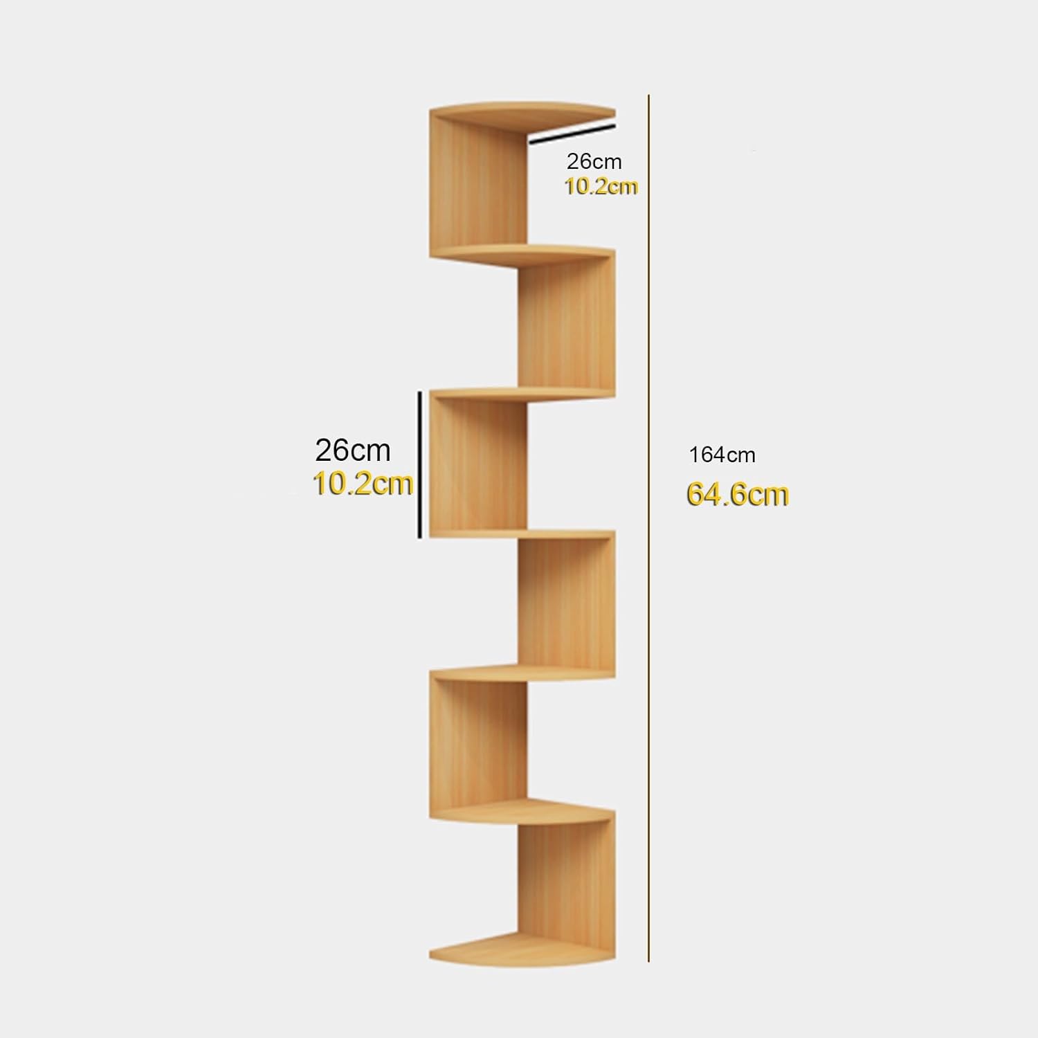 Corner Shelf, 7 Tier Floating Shelves for Wall, Wall Mount Corner Shelves for Bedrooms and Living Rooms, Easy-to-Assemble