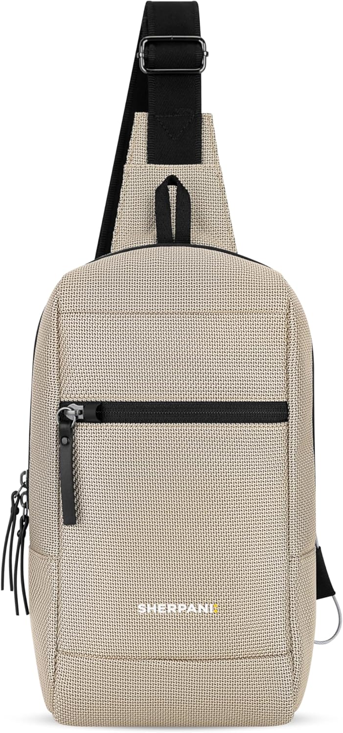 Sherpani Metro, Anti Theft Sling Bag, Sling Backpack, 5L Travel Bag, Shoulder Chest Purse, Crossbody Backpack for Women, Metal Hardware, Travel Gift (Straw)