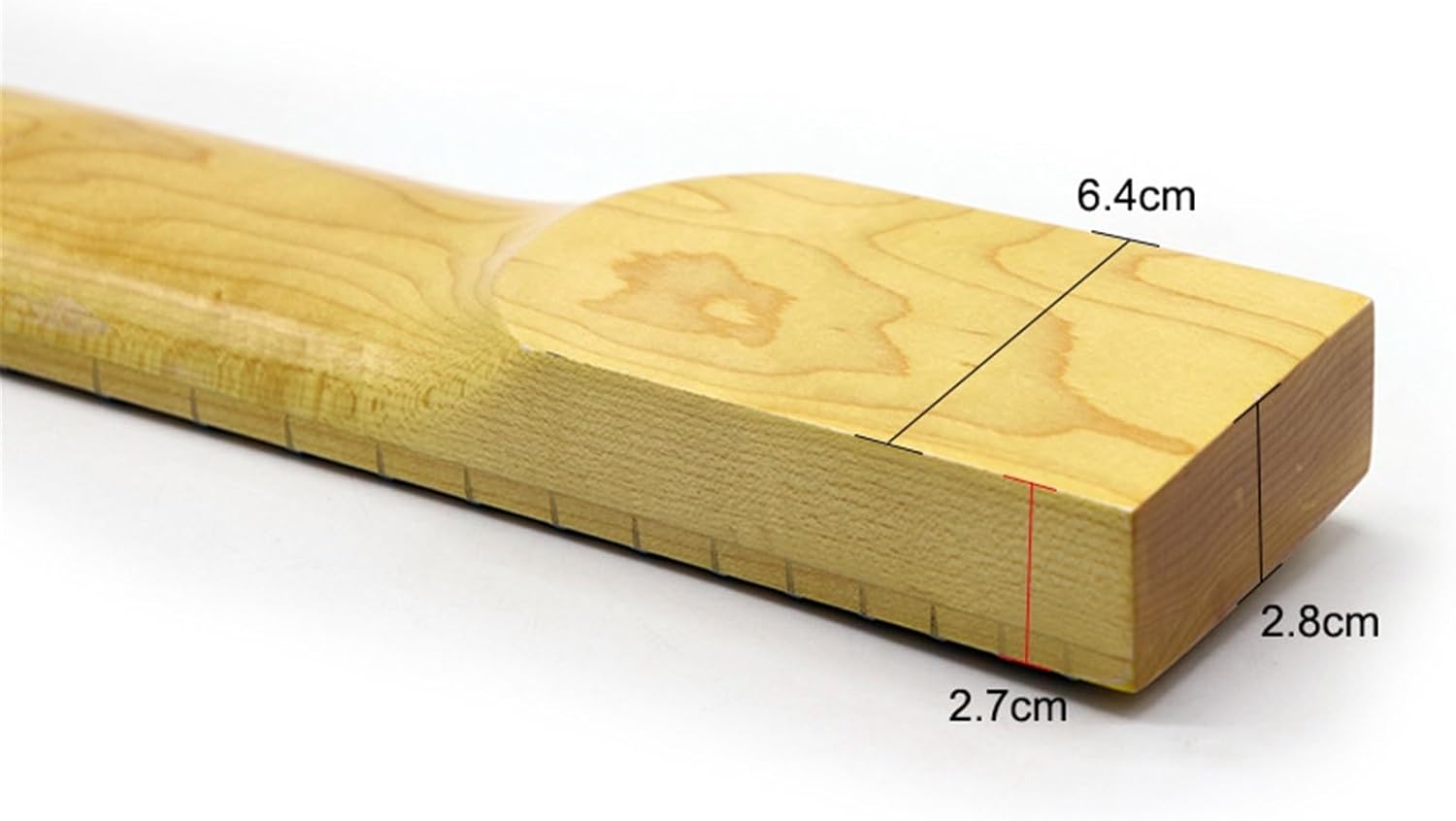 Replacement Guitar Neck 7-string Left-hand White Head 24-fret Original Canadian Maple 6.4 Width DIY Professional Modified Guitar Handle