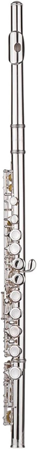 Flute Kit 16 Holes Closed Hole Flute Set Woodwind Instrument C Key Concert Flutes Cupronickel Silver Plated with Cleaning Cloth Intermediate Flute
