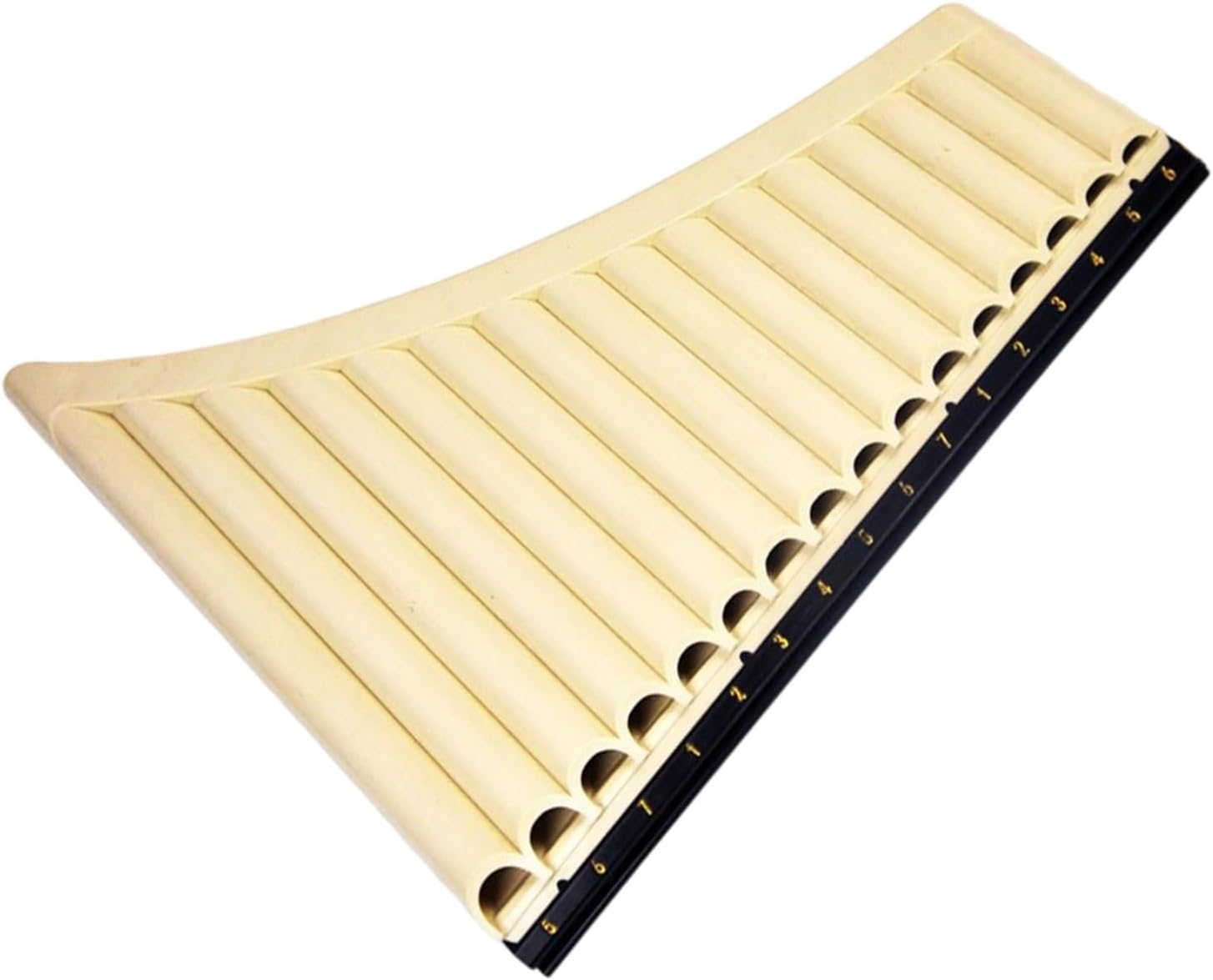 25 Pipe C Key Pan Flute 16 18 Pipe Pan Flute Wind Instrument Bamboo Professional Performance Practice(16 off white)