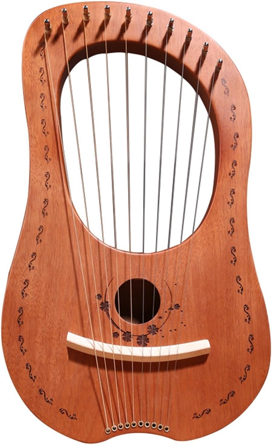 Lyre Harp Set Solid Wood Veneer 10-string Harp Portable Original Wood Color Stage Performance