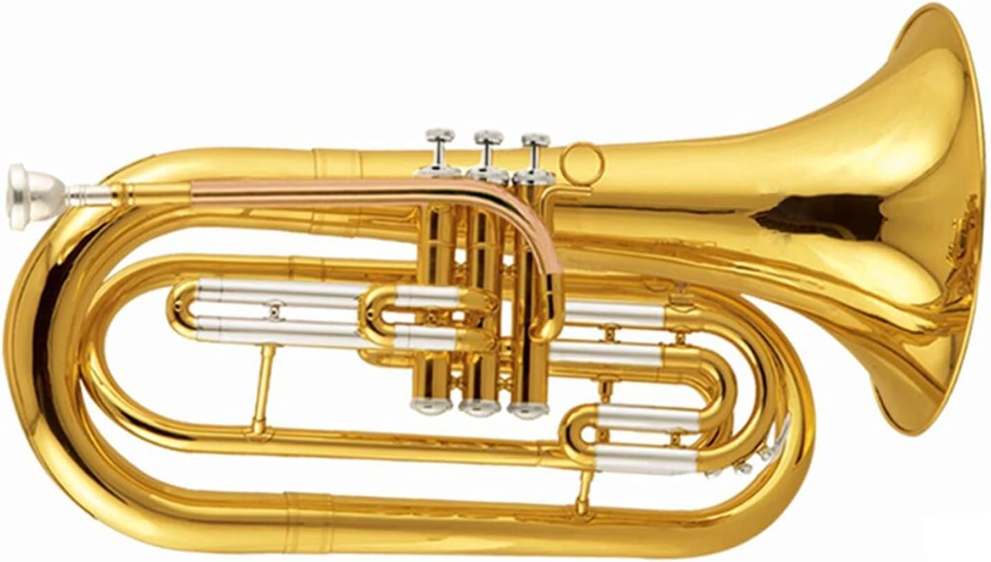 Trumpet Set Bb Marching Baritone Horn Musical Instruments Yellow Brass Baritone with Foambody Case Trumpets Beginner