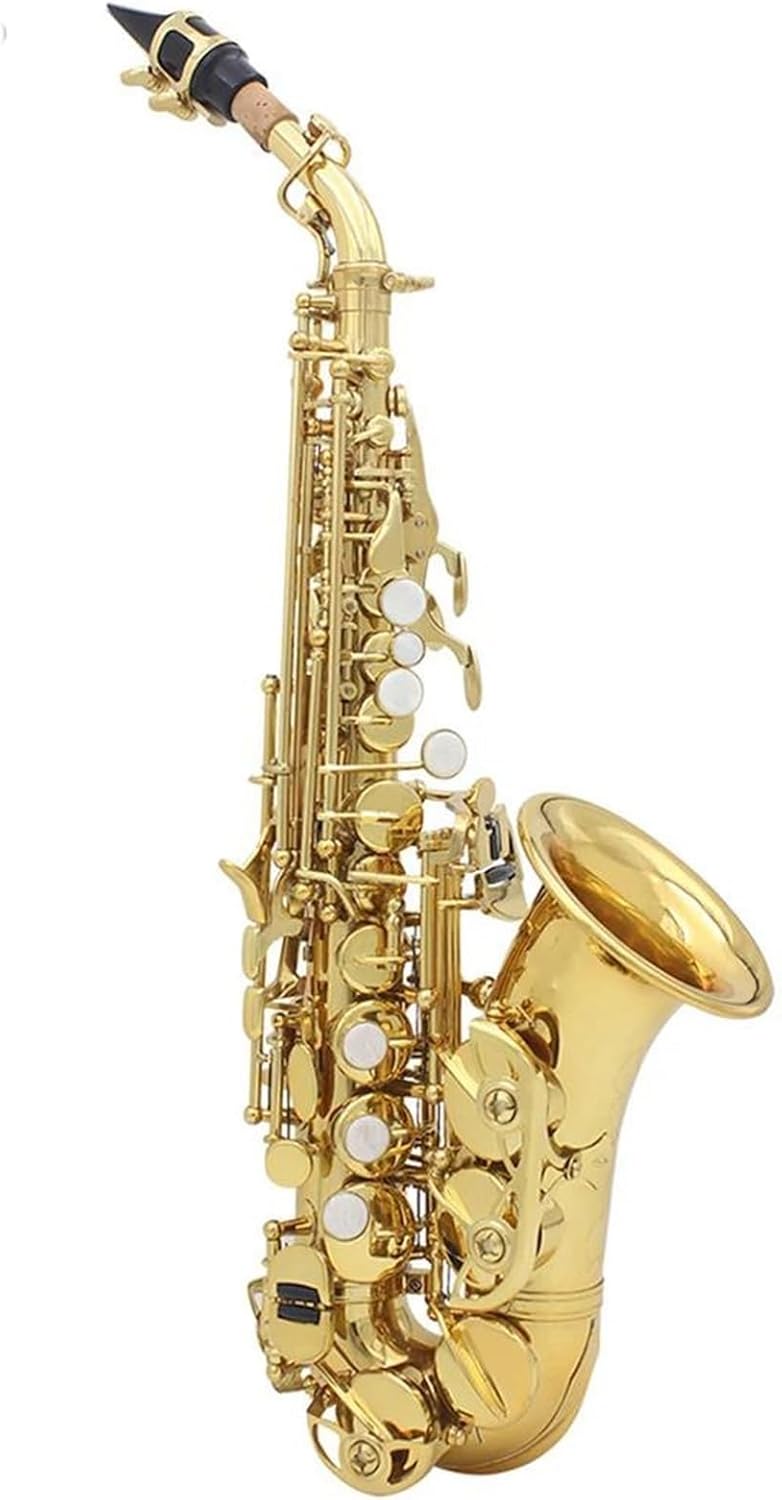 Beginner saxophone Bb Soprano Saxophone Brass Lacquered Gold B Flat Sax Woodwind Musical Instrument With Case Saxophone Accessories