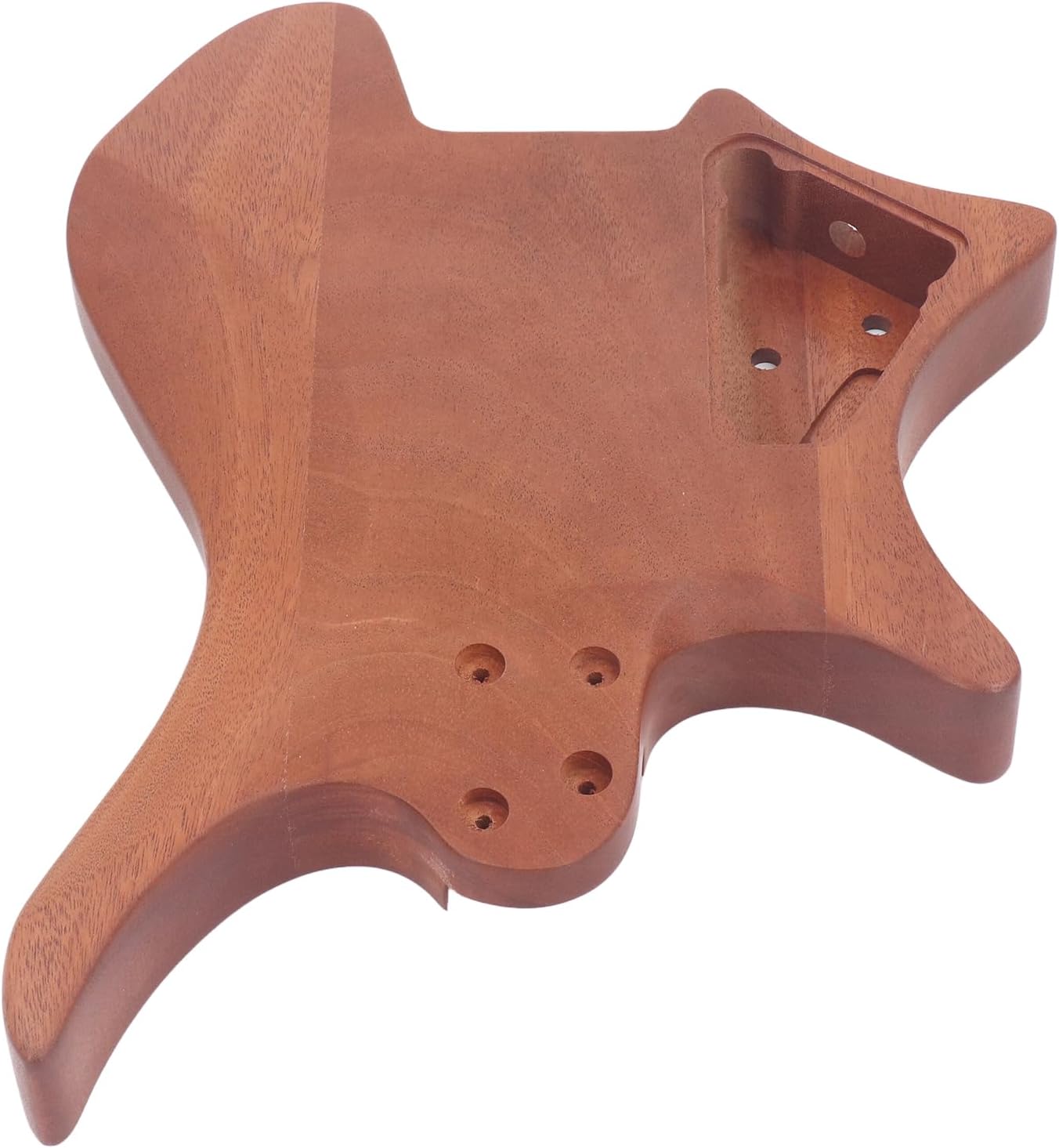 Mahogany Guitar, Unhed Electric Guitar, DIY 6 dless Parts, Polished Mahogany for Custom Builds with Prefabted Mounting Holes