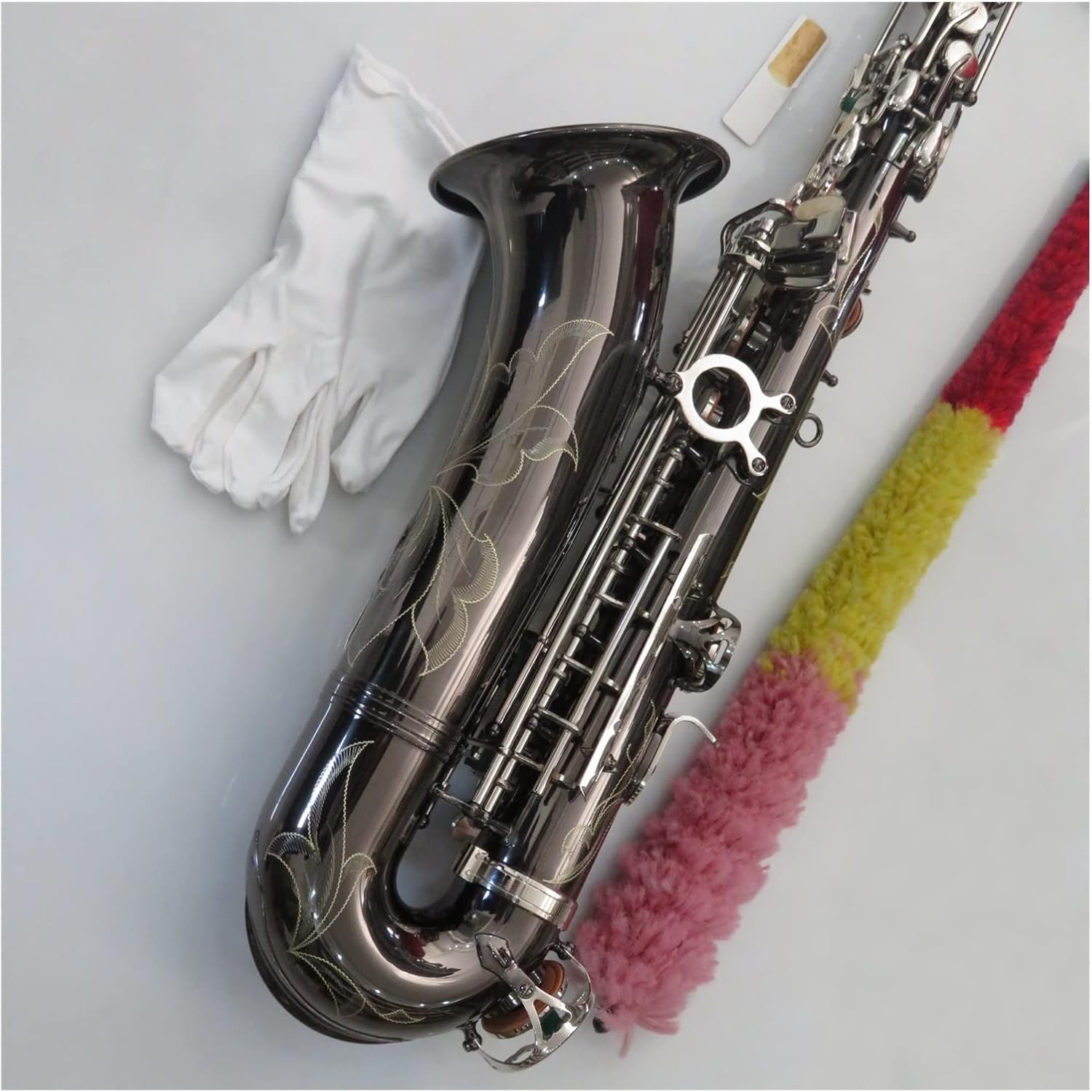 Yellow Brass C Melody Saxophone with Case Black Nickel Sax Musical Woodwind Instruments Beginner Saxophone