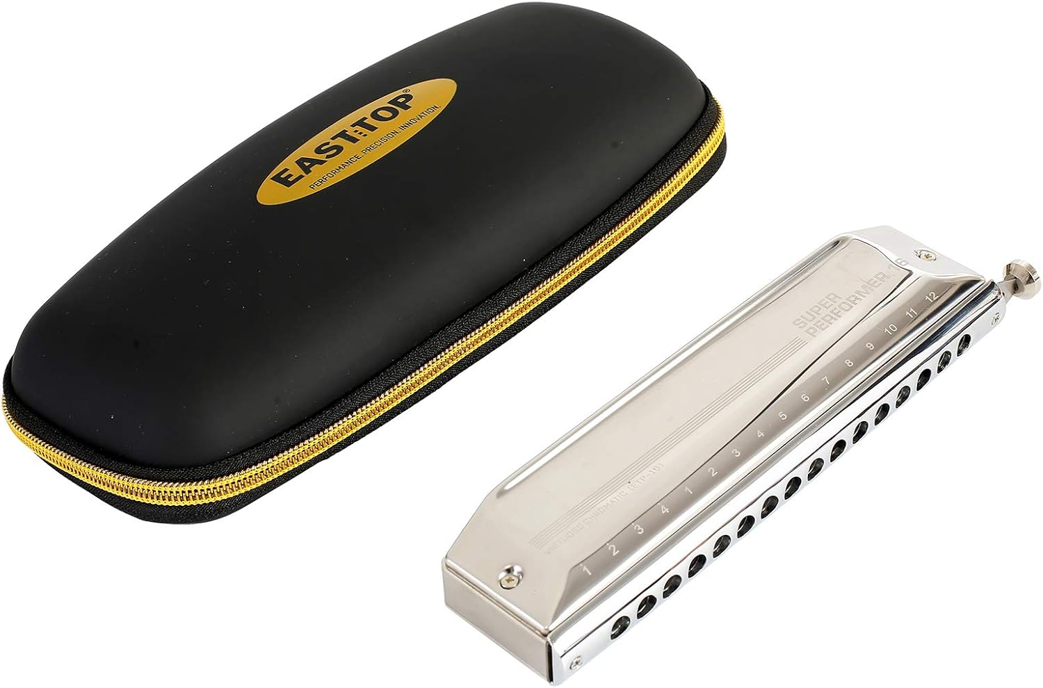 East top Upgrade Chromatic Harmonica 16 Hole 64 Tone Key of C, Professional Chromatic Mouth Organ Harmonica For Adults, Students and band players