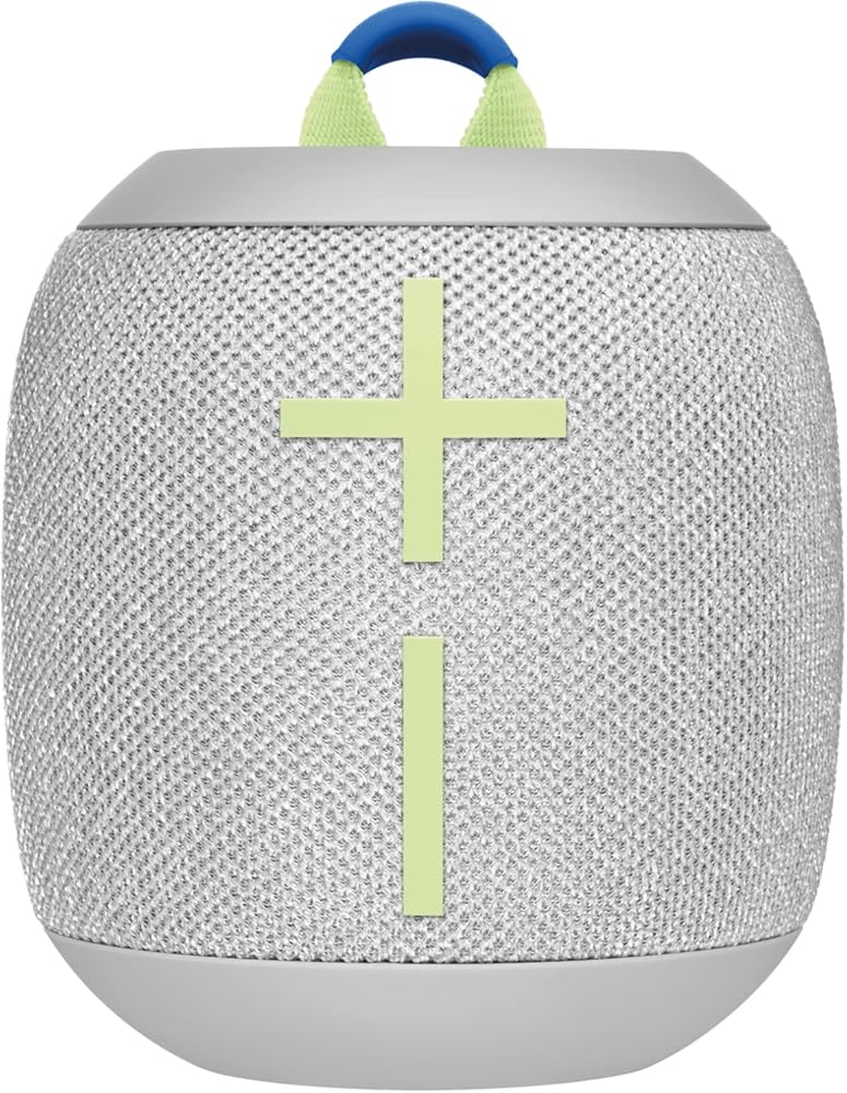Ultimate Ears WONDERBOOM 3, Small Portable Wireless Bluetooth Speaker, Big Bass 360-Degree Sound for Outdoors, Waterproof, Dustproof IP67, Floatable, 131 ft Range - Joyous Brights Grey