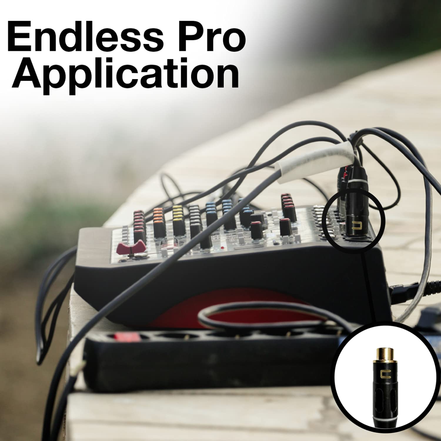 COLUBER CABLE RCA Male to RCA Female - 100 Feet - Black - Pro 3-Pin Microphone Connector for Powered Speakers, Audio Interface or Mixer for Live Performance & Recording