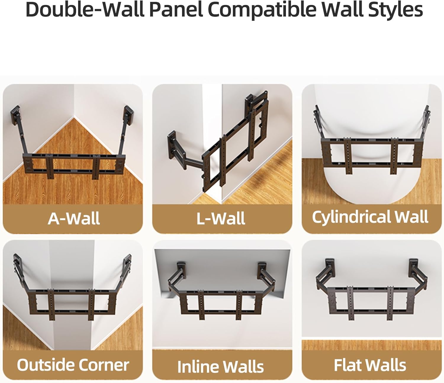 Corner Full Motion TV Wall Mount for 50-80 Inch TVs,Heavy Duty 176lbs Steel,Ultra Slim Dual Articulating Arms,Smooth Tilt Swivel Extension,U-Groove-toInstall,Max VESA 600x600mm,XL-DY694