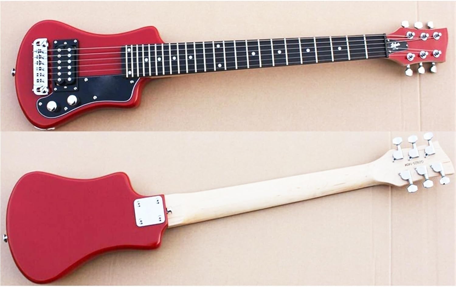 Beginner Electric Guitar Kits Travel Portable Electric Guitar With Embroidered Sponge Bag(Red)