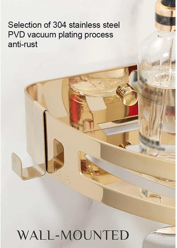 Corner Shelf Wall Mount, Floating Shelves for Storage and Display, Corner Shower Caddy Organizer Shelf (Color : Gold, Size : 3 Layer)