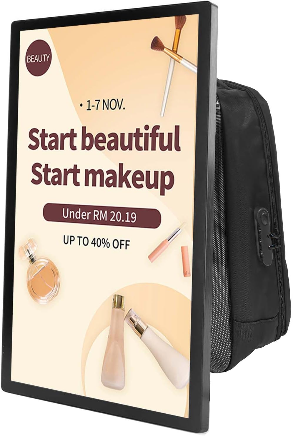 27 In Touch Advertising Digital Backpack with 2K LCD Backpack Screen Support Usb/App Remote Input Android 11 4G+32G