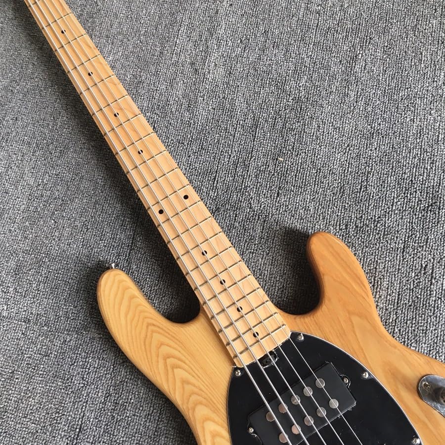 Custom Log Color Five-String Bass with Built-In Amplification Line and Real Photos - Ideal for Bassists Seeking a and High- Instrument for Professional Performance
