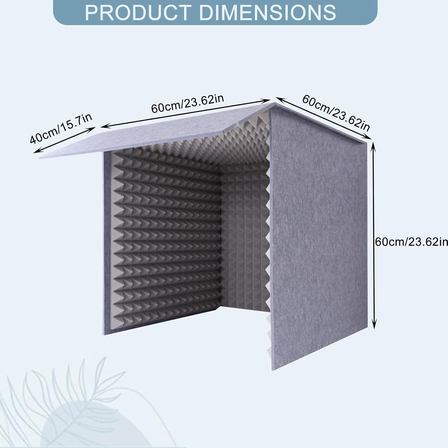 Desktop Soundproof Cover, Portable Vocal Booth, Microphone Isolation Booth Cube, Vocal Absorbing Shield, Small Music Recording Studio for Home Studio (Grey, 60x60cm)
