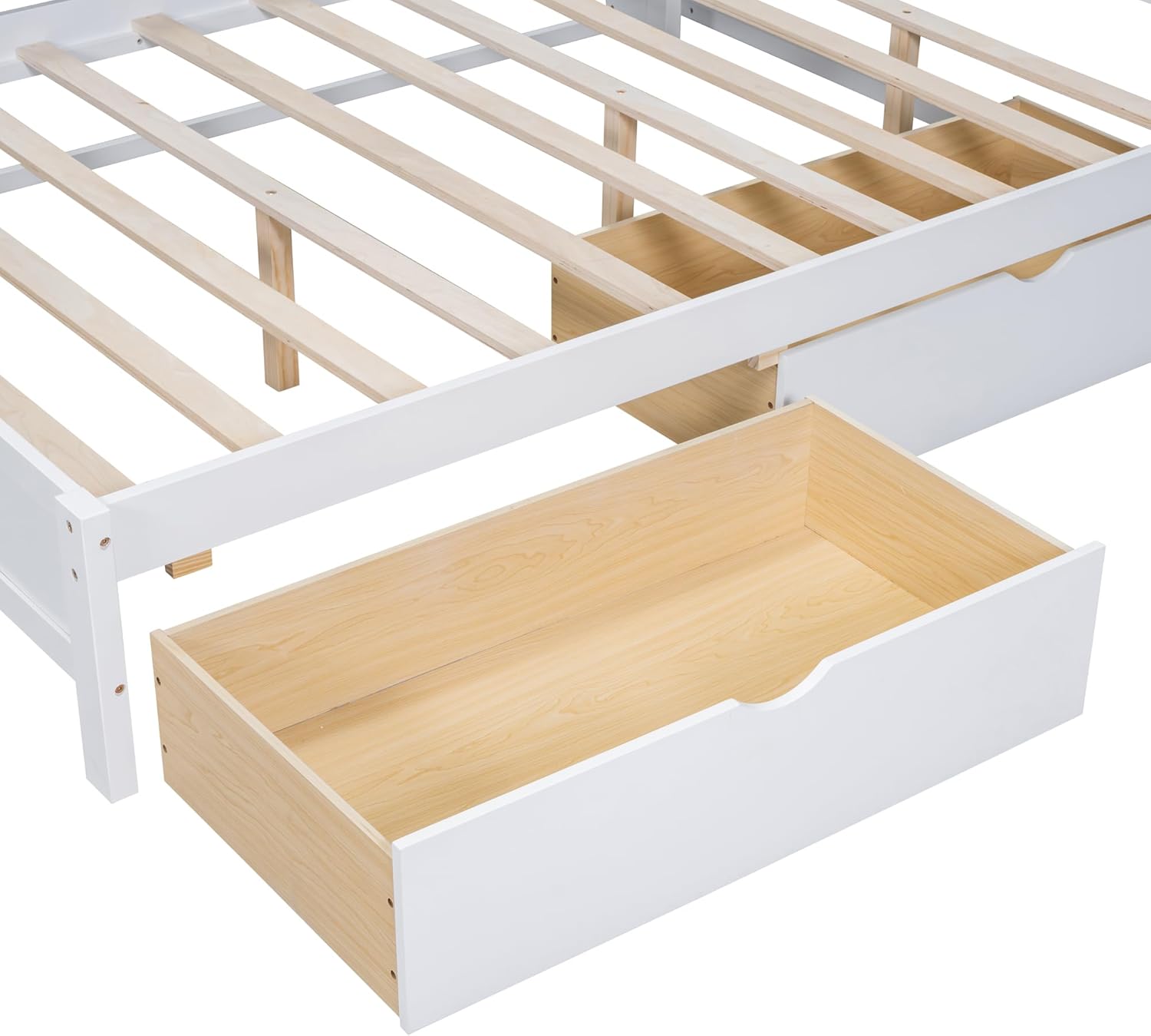 Wooden Twin Size Daybed with Storage and Charging Station, Twin Daybed Frame with 2 Drawers for Bedroom and Guest Room White (Product C)