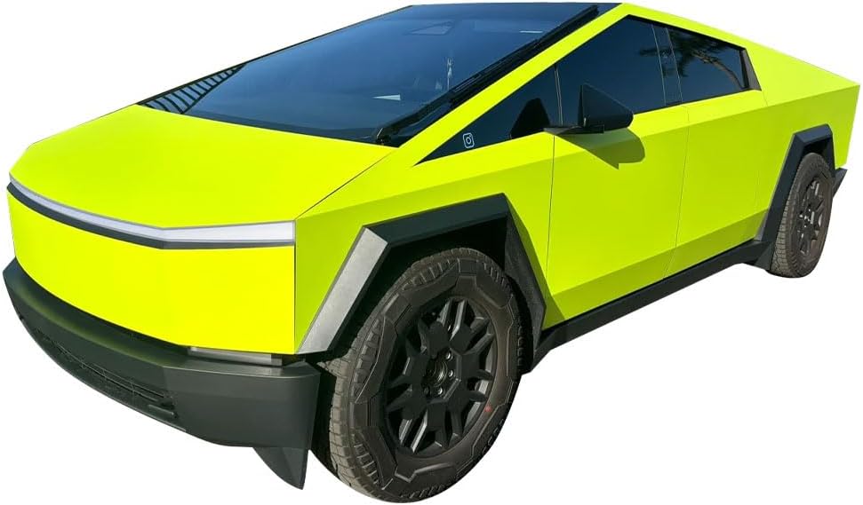 Custom DIY Color Changing Wraps Film Entire Set for Tesla Cybertruck 2024-2026, Precut Paint Protective Film PVC Self-Adhesive Vinyl Wraps Car Exterior Scratch Waterproof Protective Kit(Green)