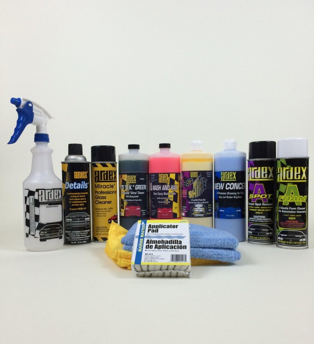 Car Care Kit by Ardex - Exterior, Interior, Tires, Rims & Trim 32 oz