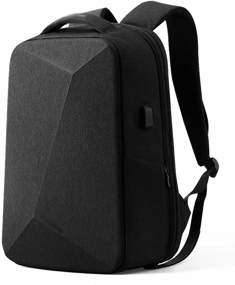 Men Leather Briefcase Men's Waterproof Laptop Backpack with USB Charging Port Anti Theft College Backpack for Travel,Hiking,Work School Casual Daypack Business Backpack with Padded Compartment