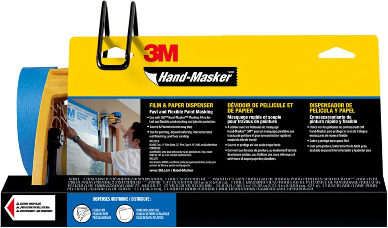 3M™ Hand-Masker™ Pre-Loaded Dispensers, Masking Film Tape Kit