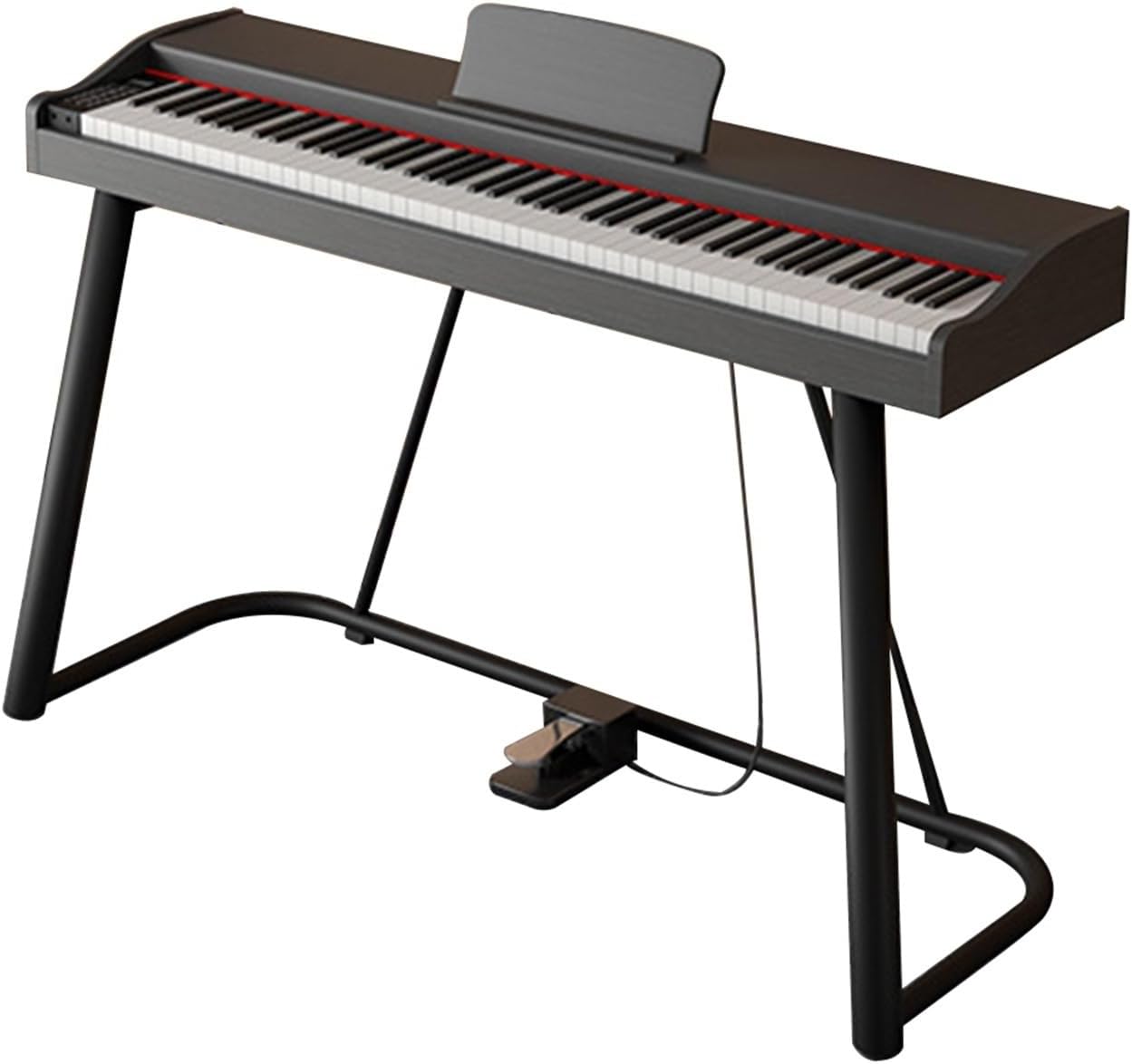 88 Keys Electric Keyboard Digital Piano With Stand Sustain Pedal Portable Electronic Keyboard Full Size Touch-sensitive Support Bluetooth MIDI For Beginners Adults Children (Color : Black)