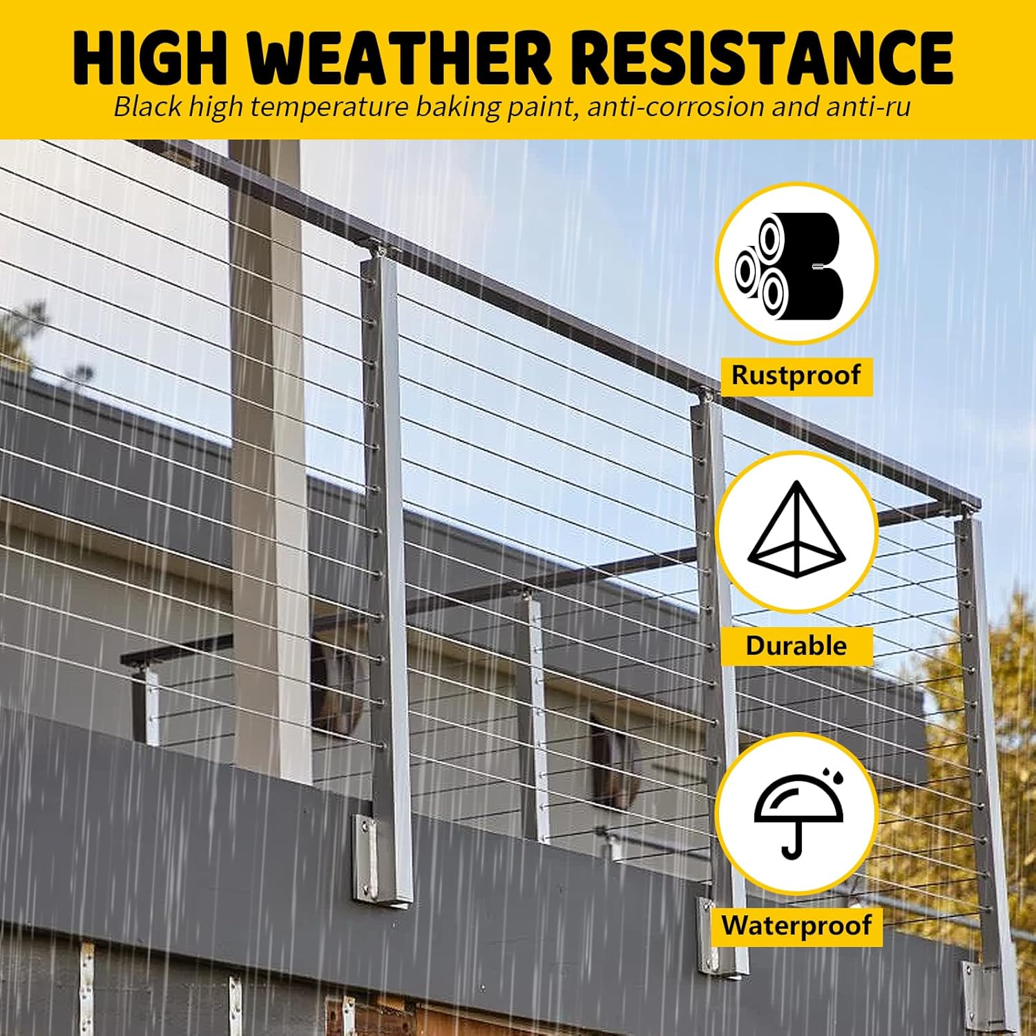 Wall Mount Stair Cable Railing Post 42